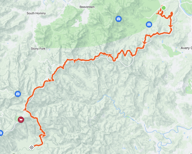 Shut-In Ridge Trail Race Official Course Map 2023