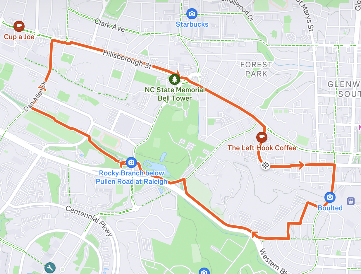 Morgan Street Run Club 4 Mile Route