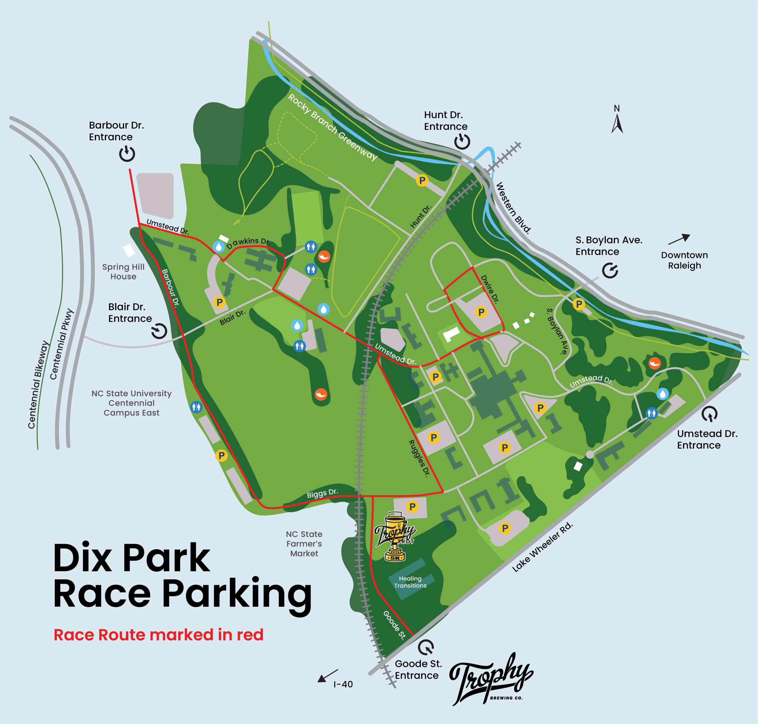 Dix Park Races Parking Map
